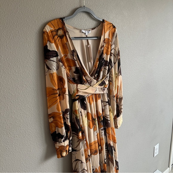 Baltic Born Floral Long Sleeve Dress - Cream and Brown - Picture 3 of 13